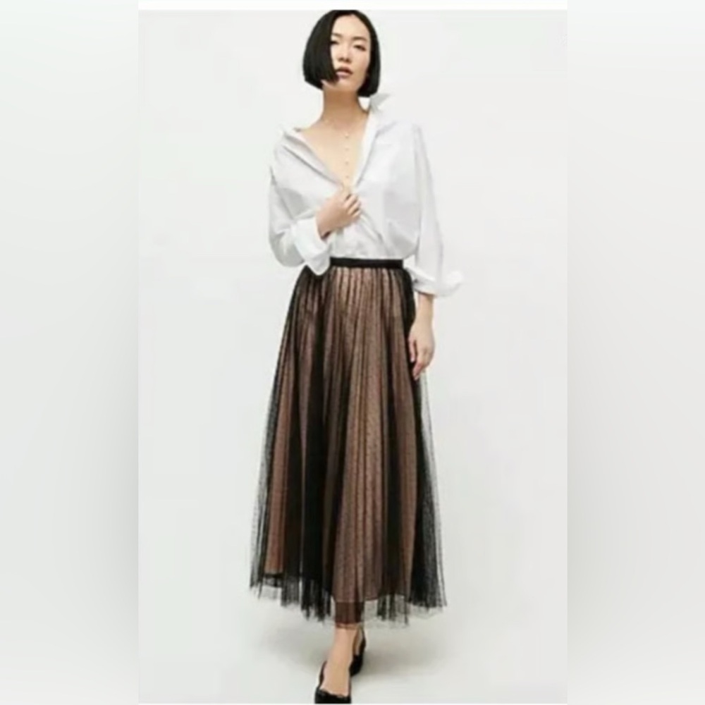 J Crew | Black Polka Dot Tulle Skirt size 12 NWT